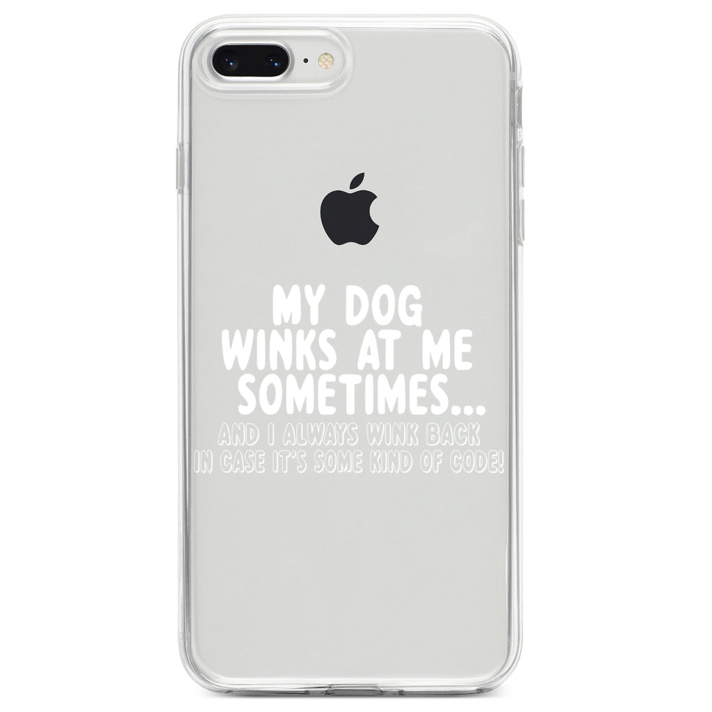My Dog Winks at Me Sometimes Clear Shockproof iPhone Case, view 6