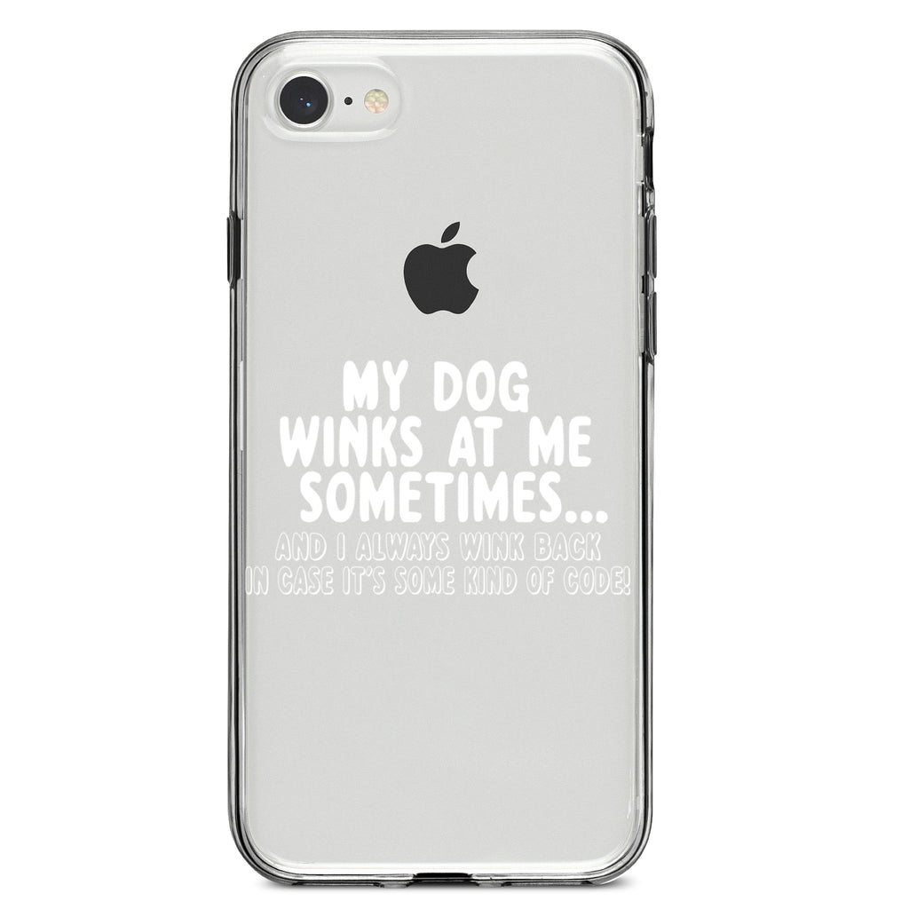 My Dog Winks at Me Sometimes Clear Shockproof iPhone Case, view 5