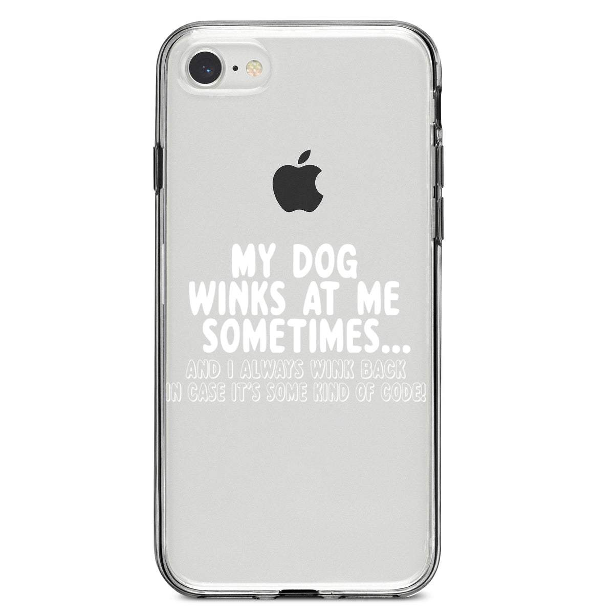 My Dog Winks at Me Sometimes Clear Shockproof iPhone Case, view 5