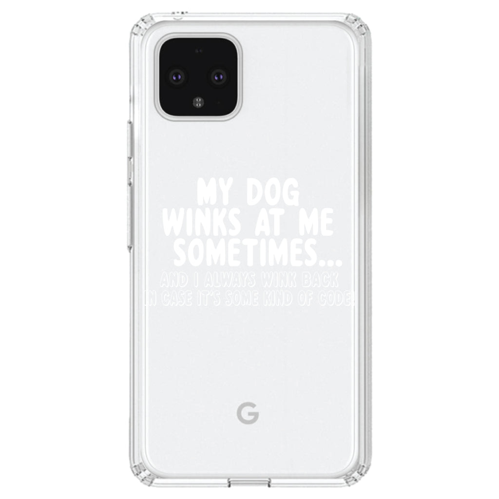 My Dog Winks at Me Sometimes Clear Shockproof iPhone Case, view 23