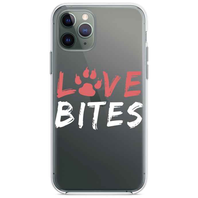 DistinctInk® Clear Shockproof Hybrid Case for Apple iPhone / Samsung Galaxy / Google Pixel - Love Bits - Dog Paw