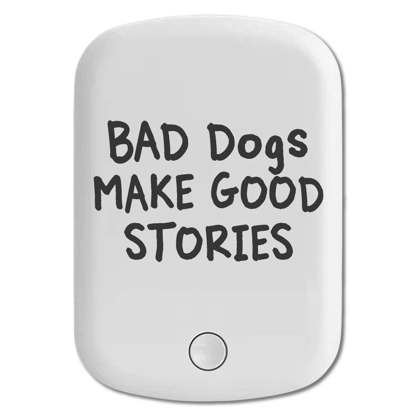 DistinctInk Magnetic Battery Pack, Wireless Portable Charger with USB-C Cable, Compatible with MagSafe iPhone 14 / 13 / 12 Series - Bad Dogs Make Good Stories
