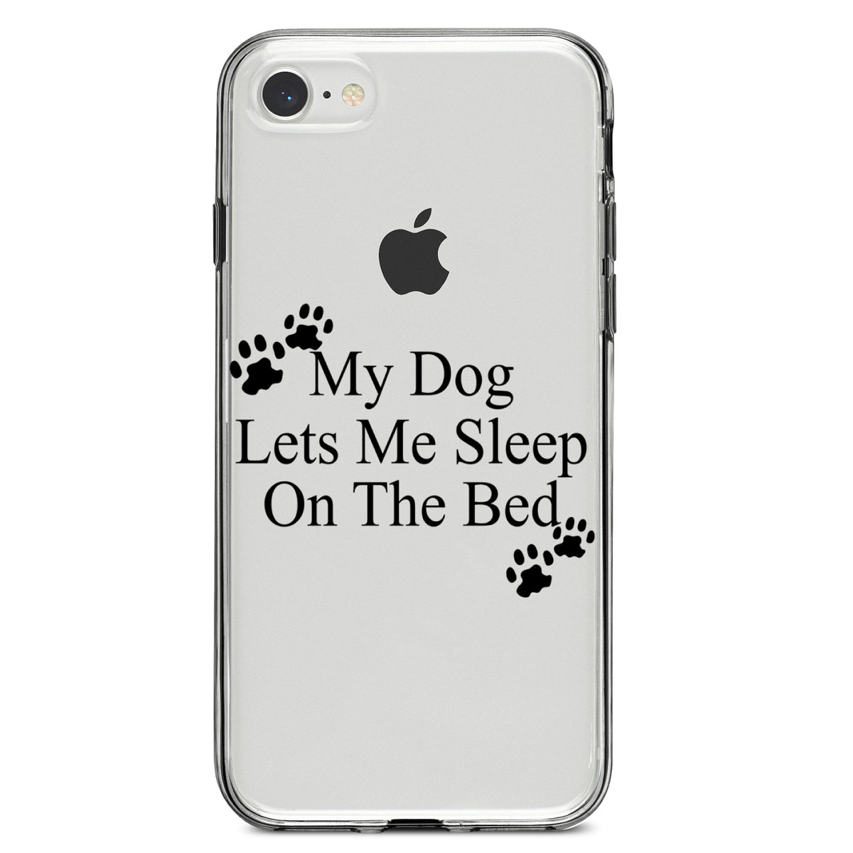 My Dog Lets Me Sleep On The Bed Clear Shockproof iPhone Case, view 5