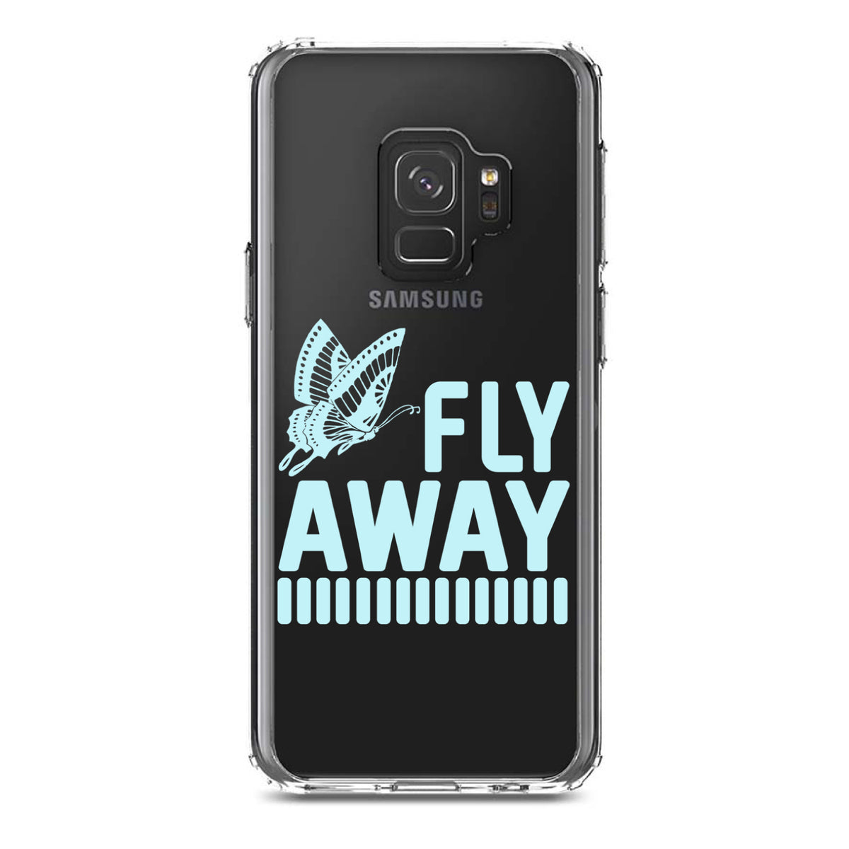 Fly Away, Butterfly Blue Clear Shockproof iPhone Case, view 19