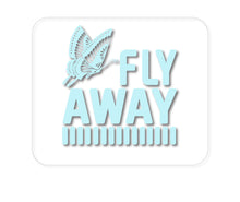 DistinctInk Custom Foam Rubber Mouse Pad - 1/4" Thick - Fly Away - Butterfly Blue