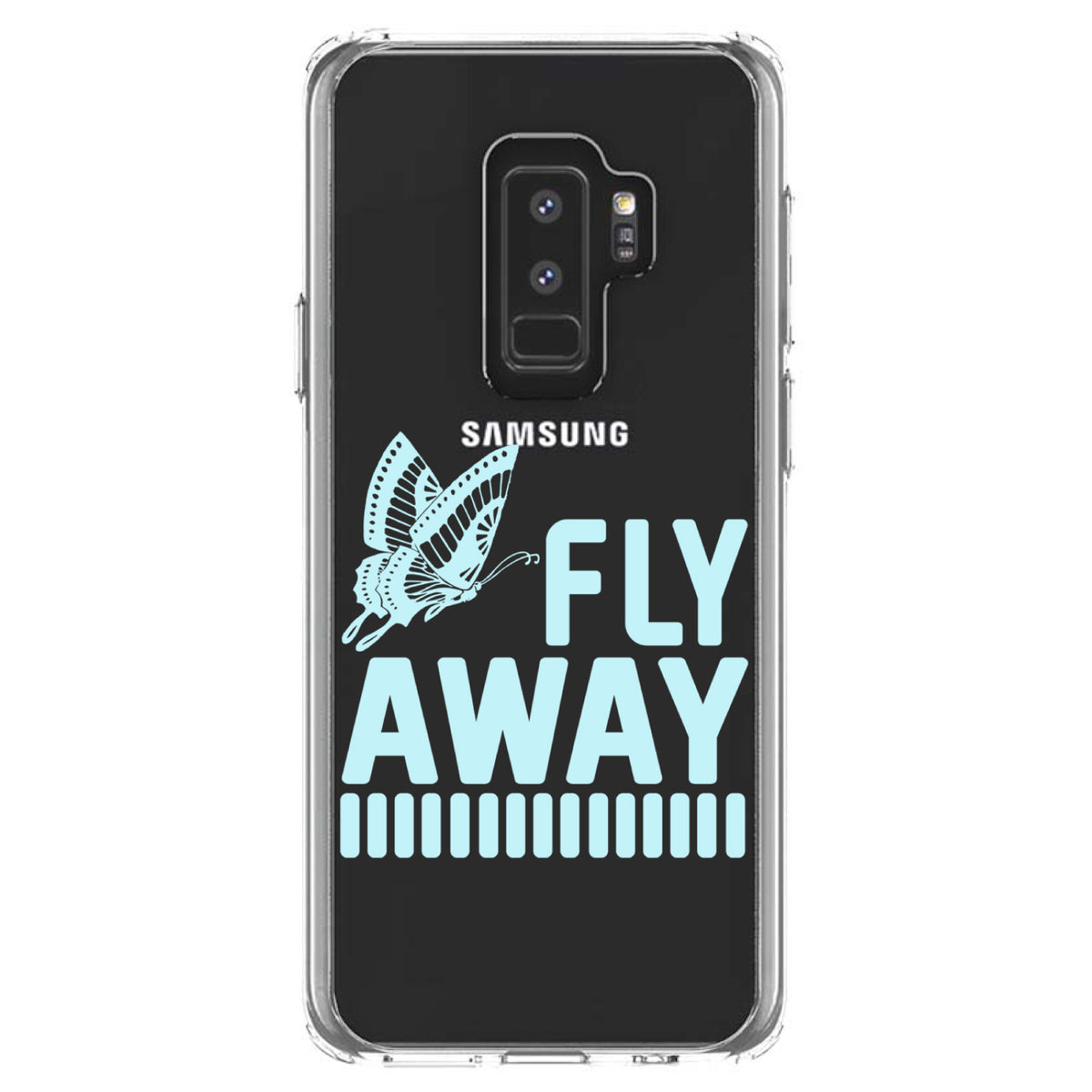 Fly Away, Butterfly Blue Clear Shockproof iPhone Case, view 20