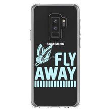 DistinctInk® Clear Shockproof Hybrid Case for Apple iPhone / Samsung Galaxy / Google Pixel - Fly Away - Butterfly Blue