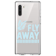 DistinctInk® Clear Shockproof Hybrid Case for Apple iPhone / Samsung Galaxy / Google Pixel - Fly Away - Butterfly Blue