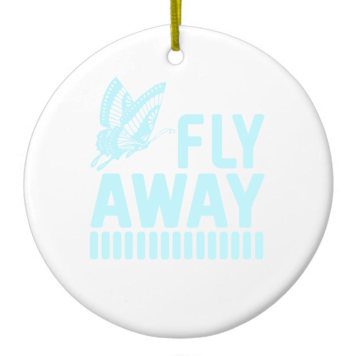 Butterfly Blue Ceramic Ornament