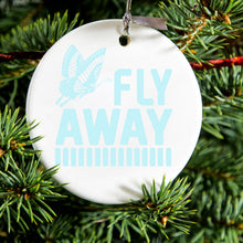 Butterfly Blue Ceramic Ornament