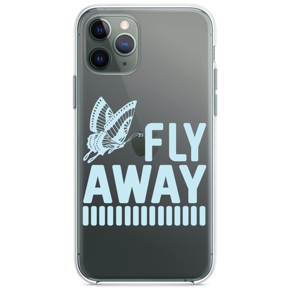 Fly Away, Butterfly Blue Clear Shockproof iPhone Case