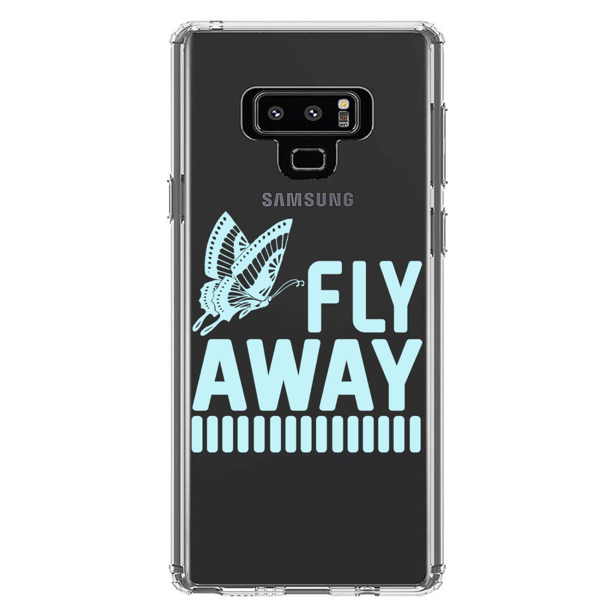 Fly Away, Butterfly Blue Clear Shockproof iPhone Case, view 11