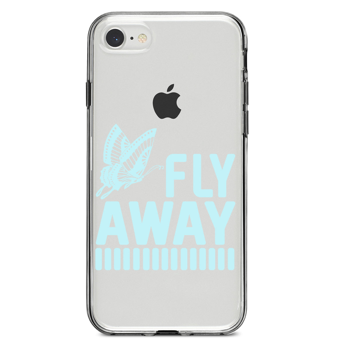 Fly Away, Butterfly Blue Clear Shockproof iPhone Case, view 5
