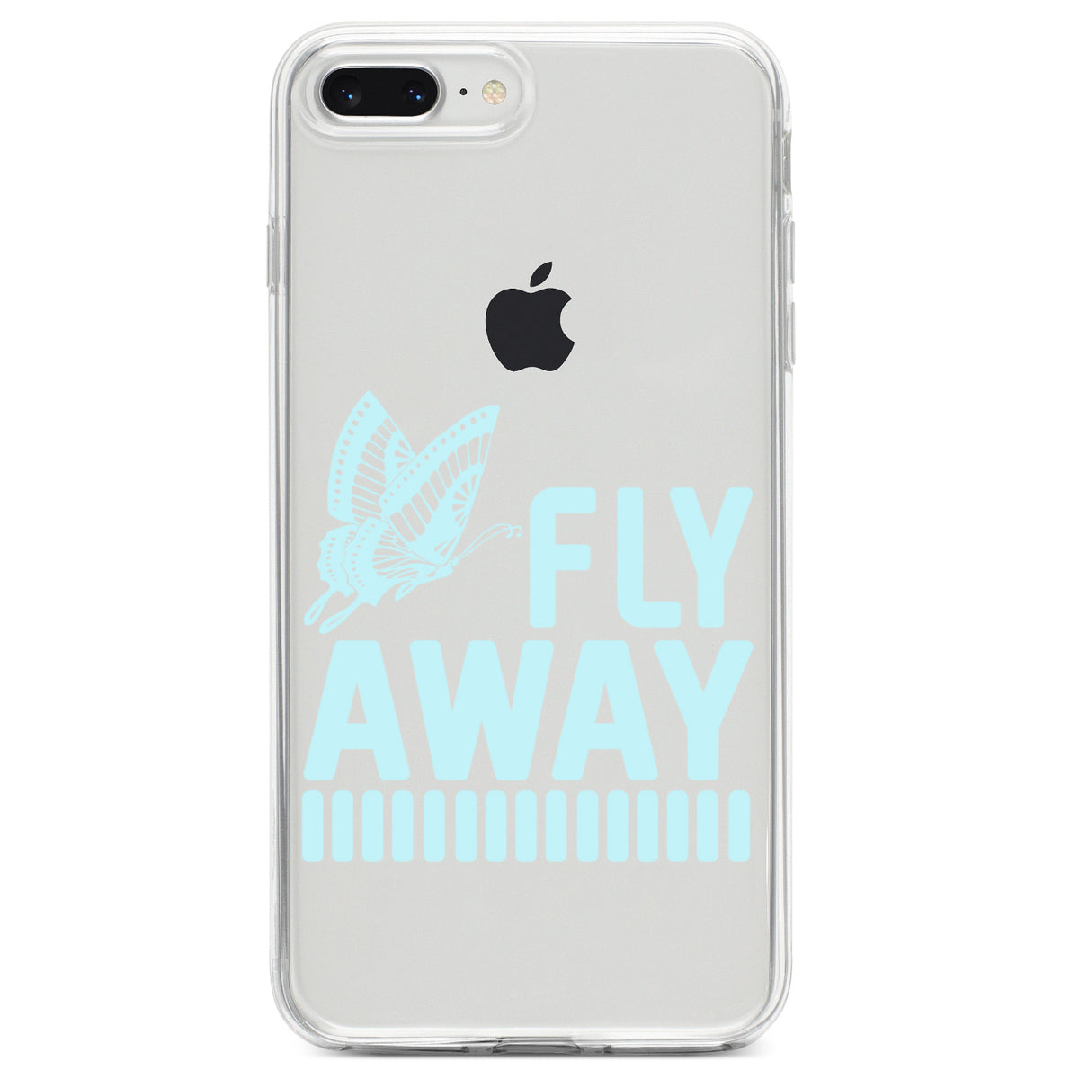 Fly Away, Butterfly Blue Clear Shockproof iPhone Case, view 6