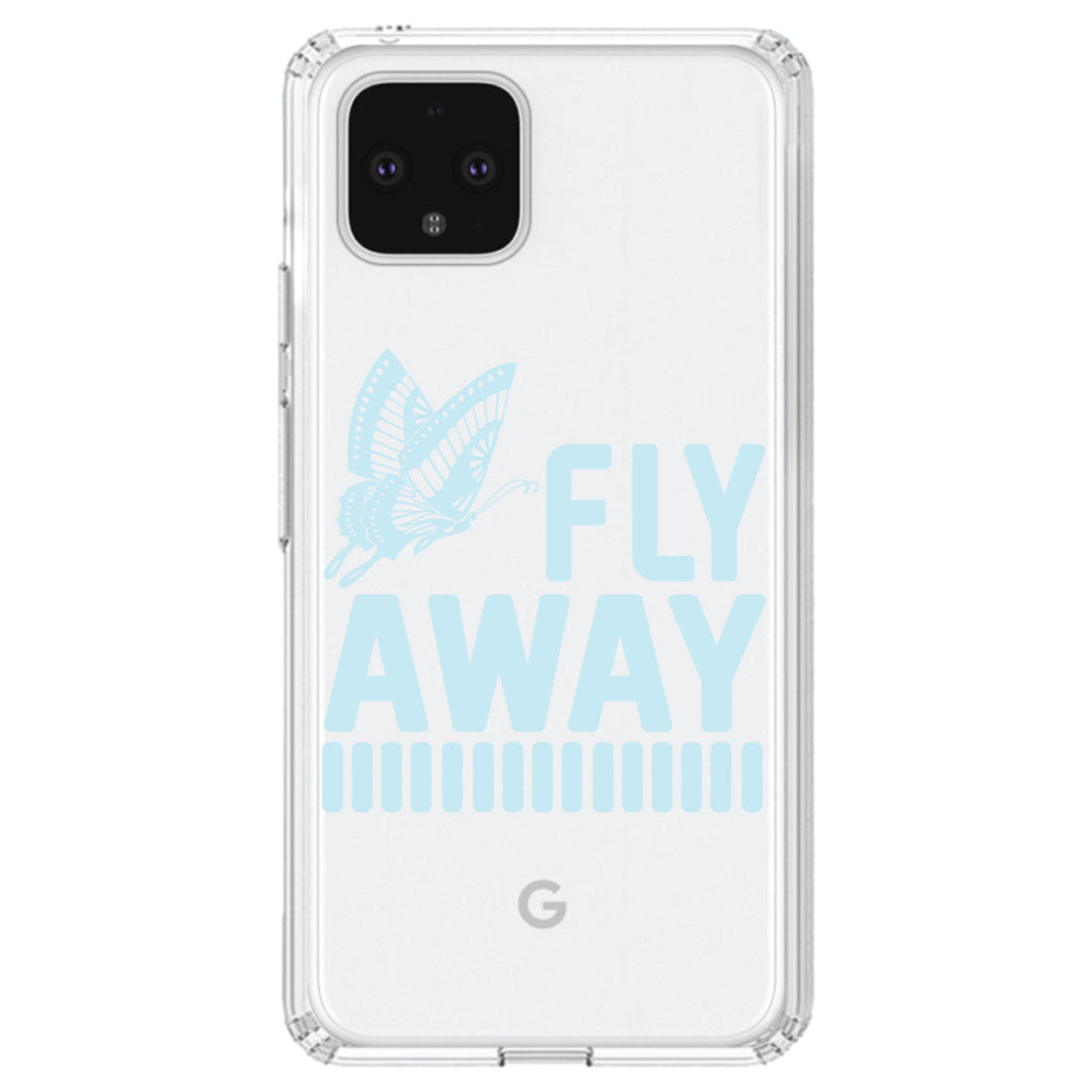 Fly Away, Butterfly Blue Clear Shockproof iPhone Case, view 23