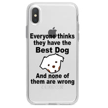 DistinctInk® Clear Shockproof Hybrid Case for Apple iPhone / Samsung Galaxy / Google Pixel - Everyone Things They Have The Best Dog