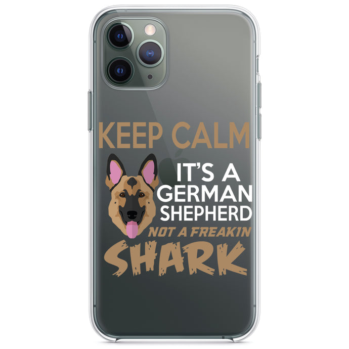 DistinctInk® Clear Shockproof Hybrid Case for Apple iPhone / Samsung Galaxy / Google Pixel - Keep Calm - It's a German Shepherd