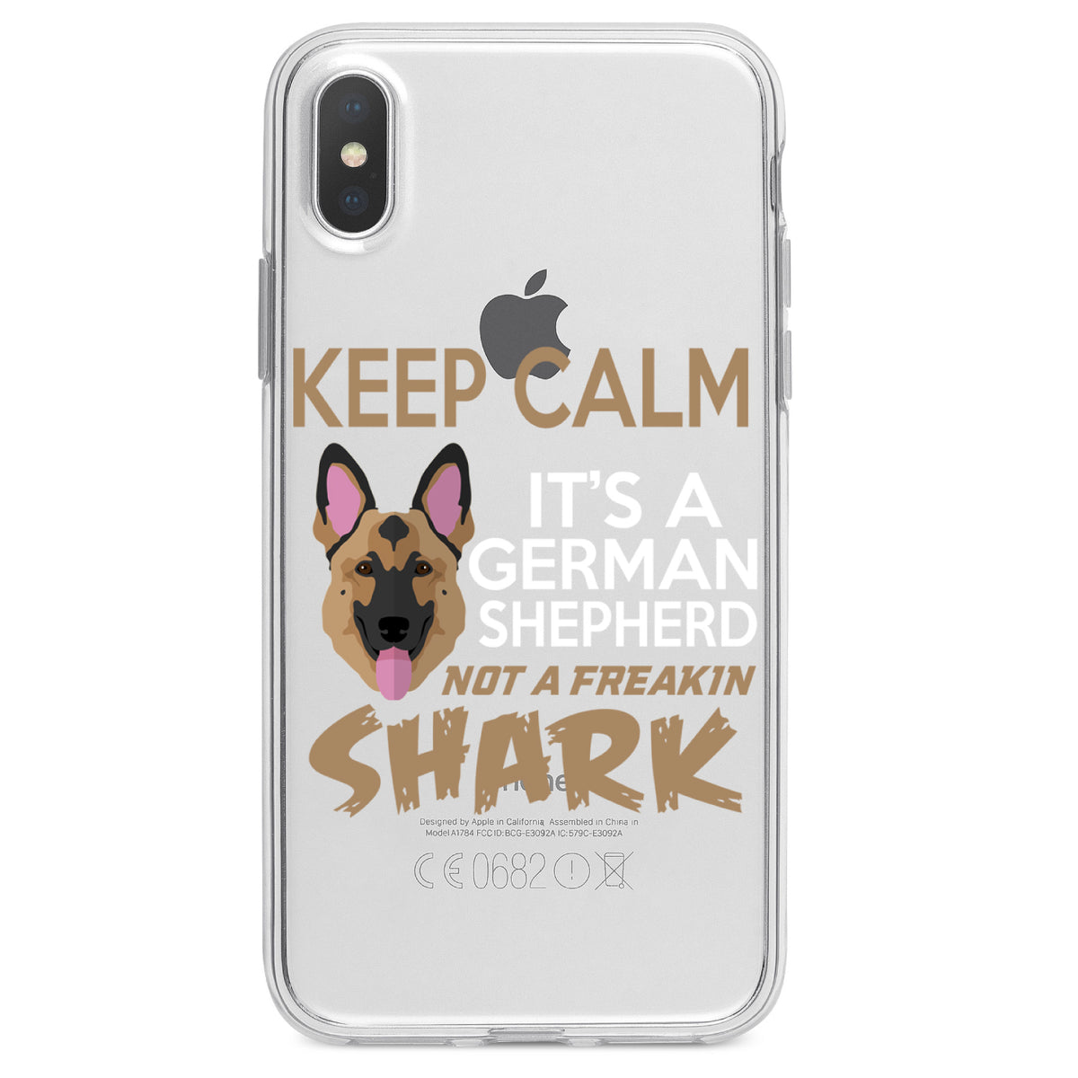 Keep Calm, It's a German Shepherd Clear Shockproof iPhone Case, view 4