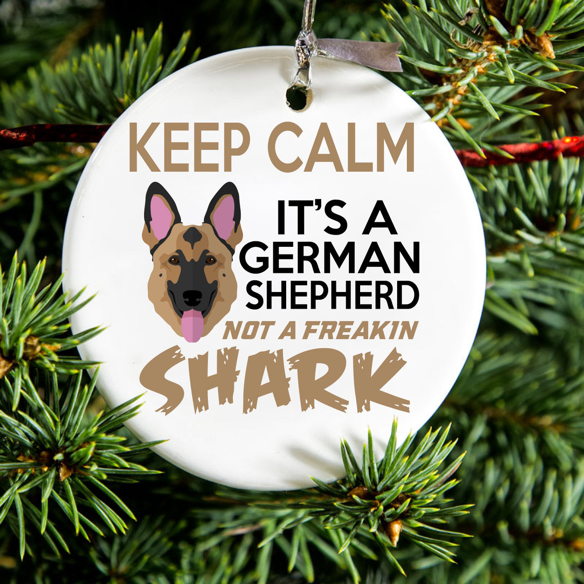 It's a German Shepherd Ceramic Ornament, view 2