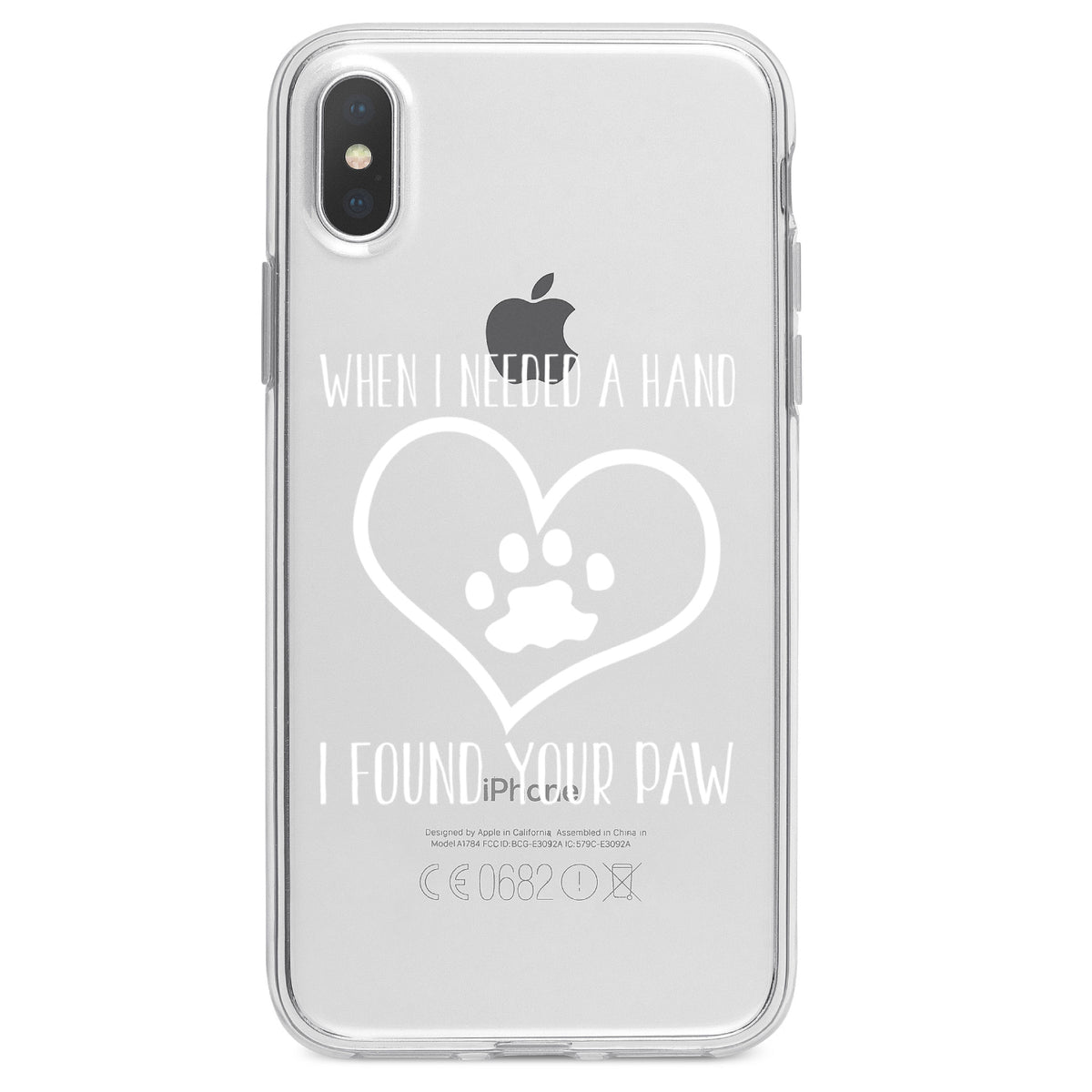 When I Need A Hand I Found Your Paw Clear Shockproof iPhone Case, view 3