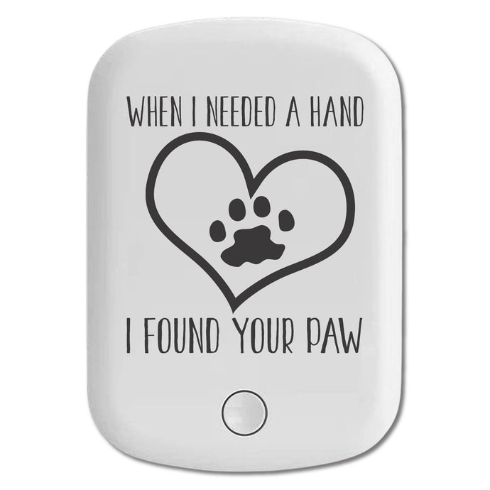 DistinctInk Magnetic Battery Pack, Wireless Portable Charger with USB-C Cable, Compatible with MagSafe iPhone 14 / 13 / 12 Series - When I Need A Hand I Found Your Paw