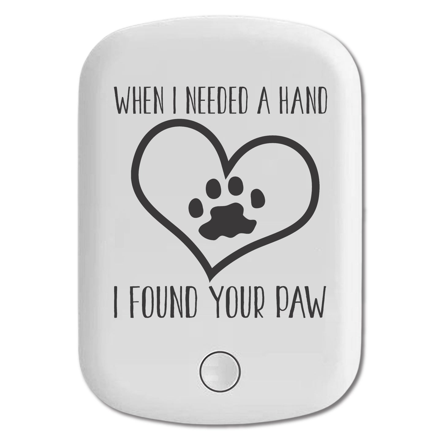 DistinctInk Magnetic Battery Pack, Wireless Portable Charger with USB-C Cable, Compatible with MagSafe iPhone 14 / 13 / 12 Series - When I Need A Hand I Found Your Paw