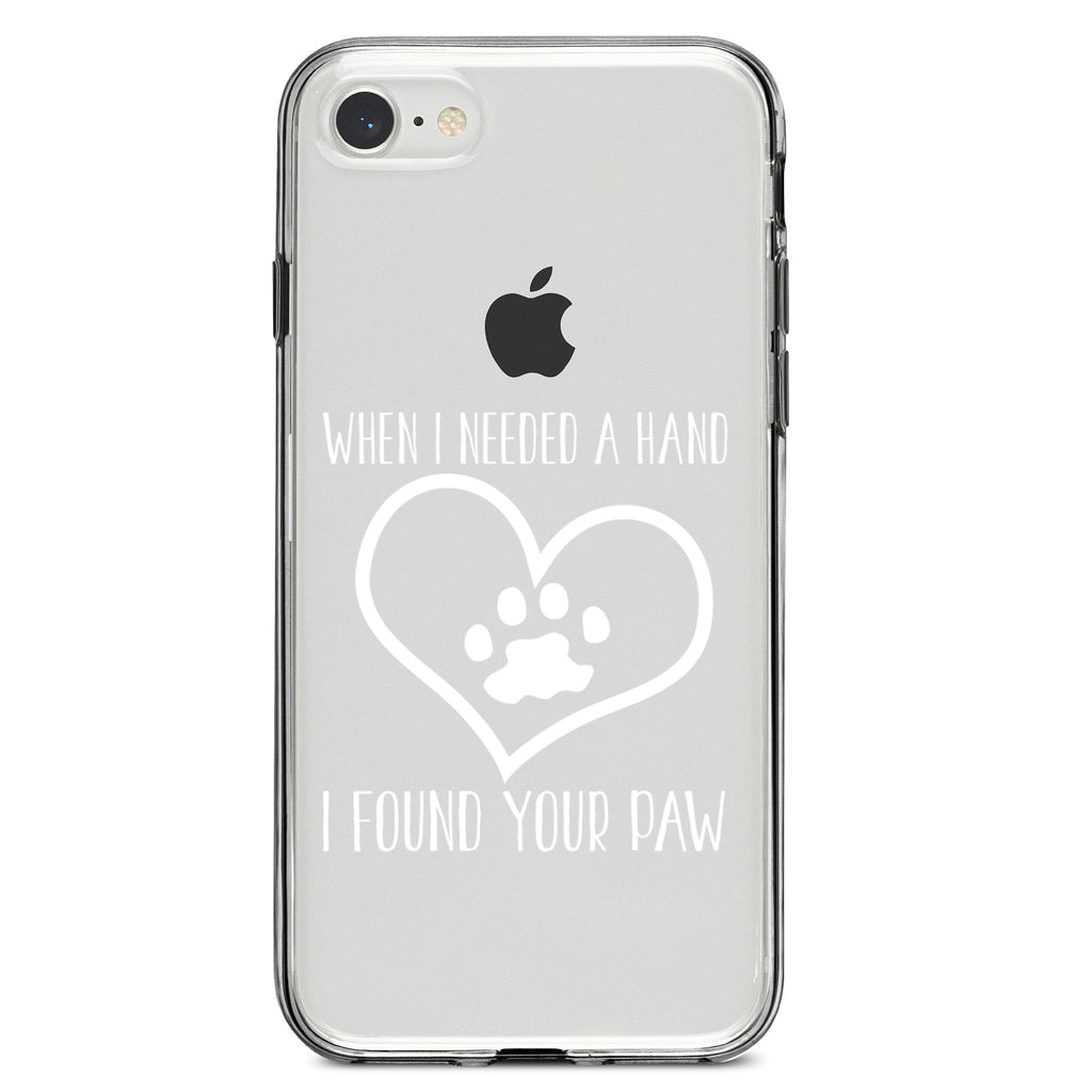 When I Need A Hand I Found Your Paw Clear Shockproof iPhone Case, view 5