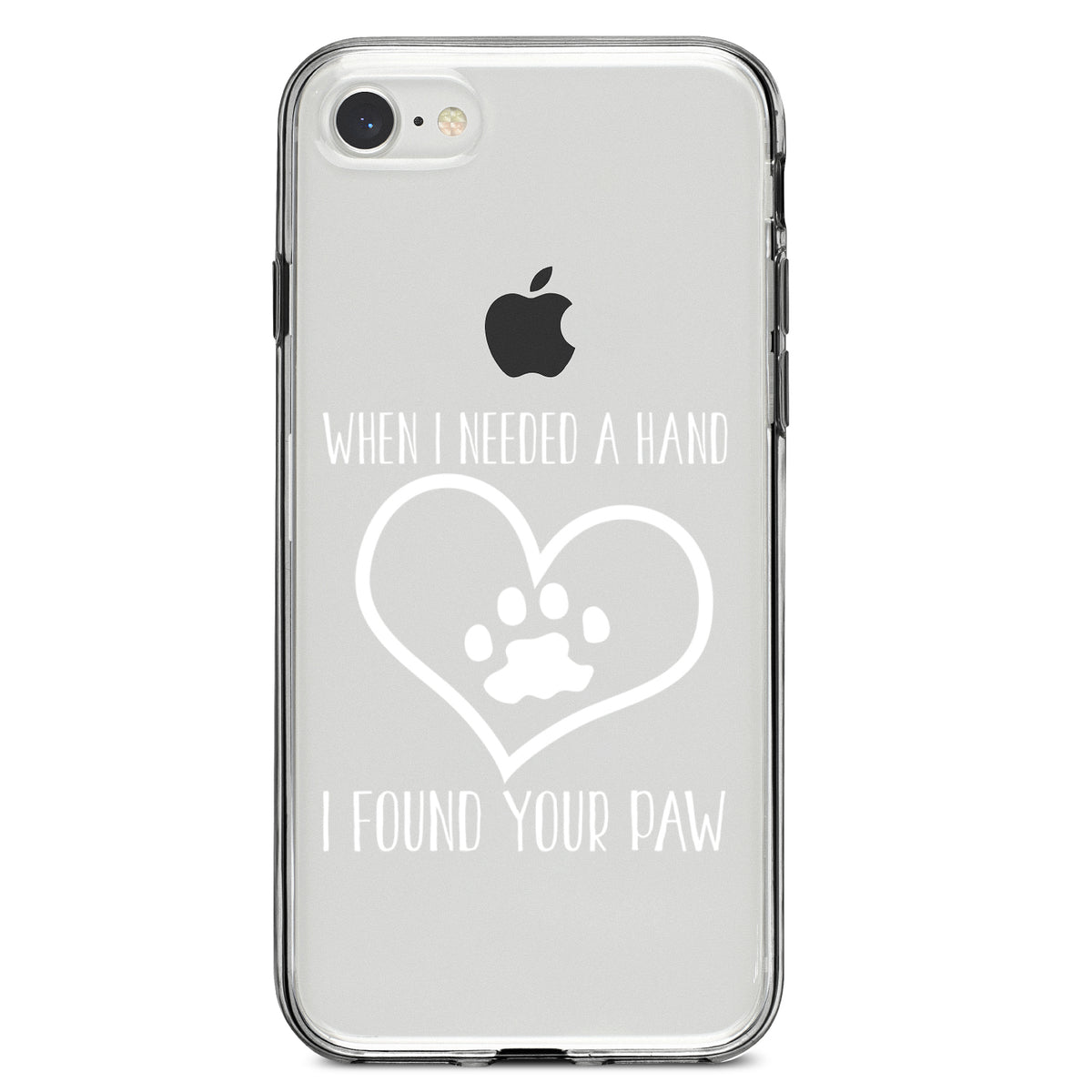 When I Need A Hand I Found Your Paw Clear Shockproof iPhone Case, view 5