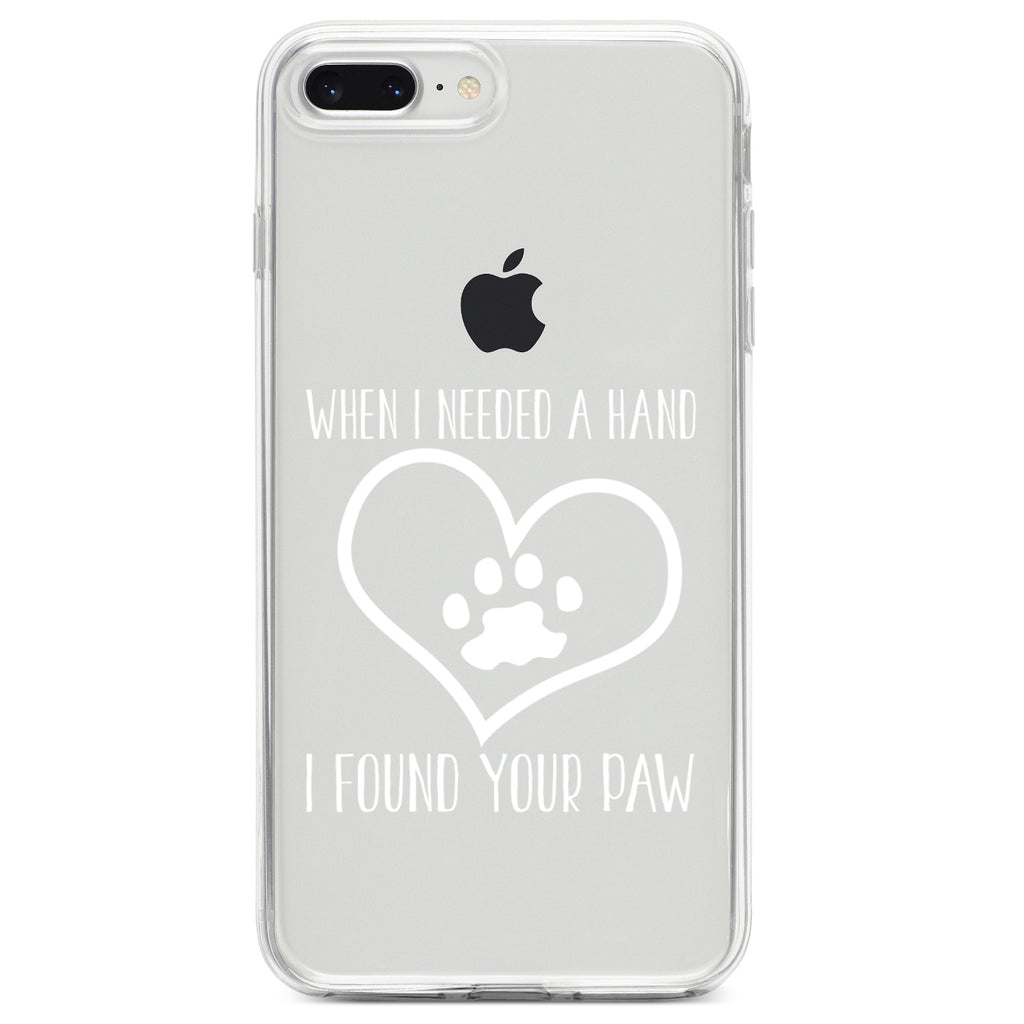 When I Need A Hand I Found Your Paw Clear Shockproof iPhone Case, view 6