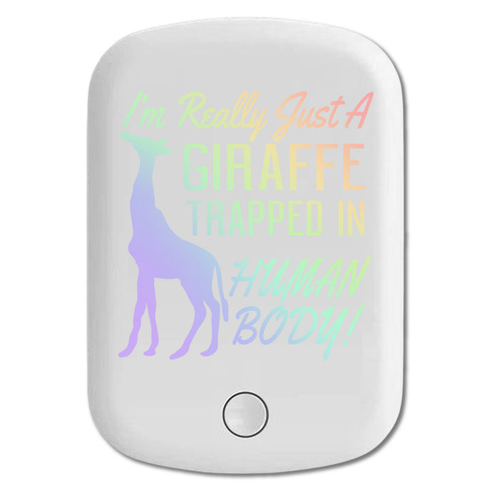 DistinctInk Magnetic Battery Pack, Wireless Portable Charger with USB-C Cable, Compatible with MagSafe iPhone 14 / 13 / 12 Series - Just a Giraffe Trapped in a Human Body