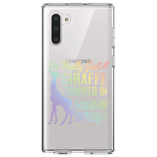 DistinctInk® Clear Shockproof Hybrid Case for Apple iPhone / Samsung Galaxy / Google Pixel - Just a Giraffe Trapped in a Human Body