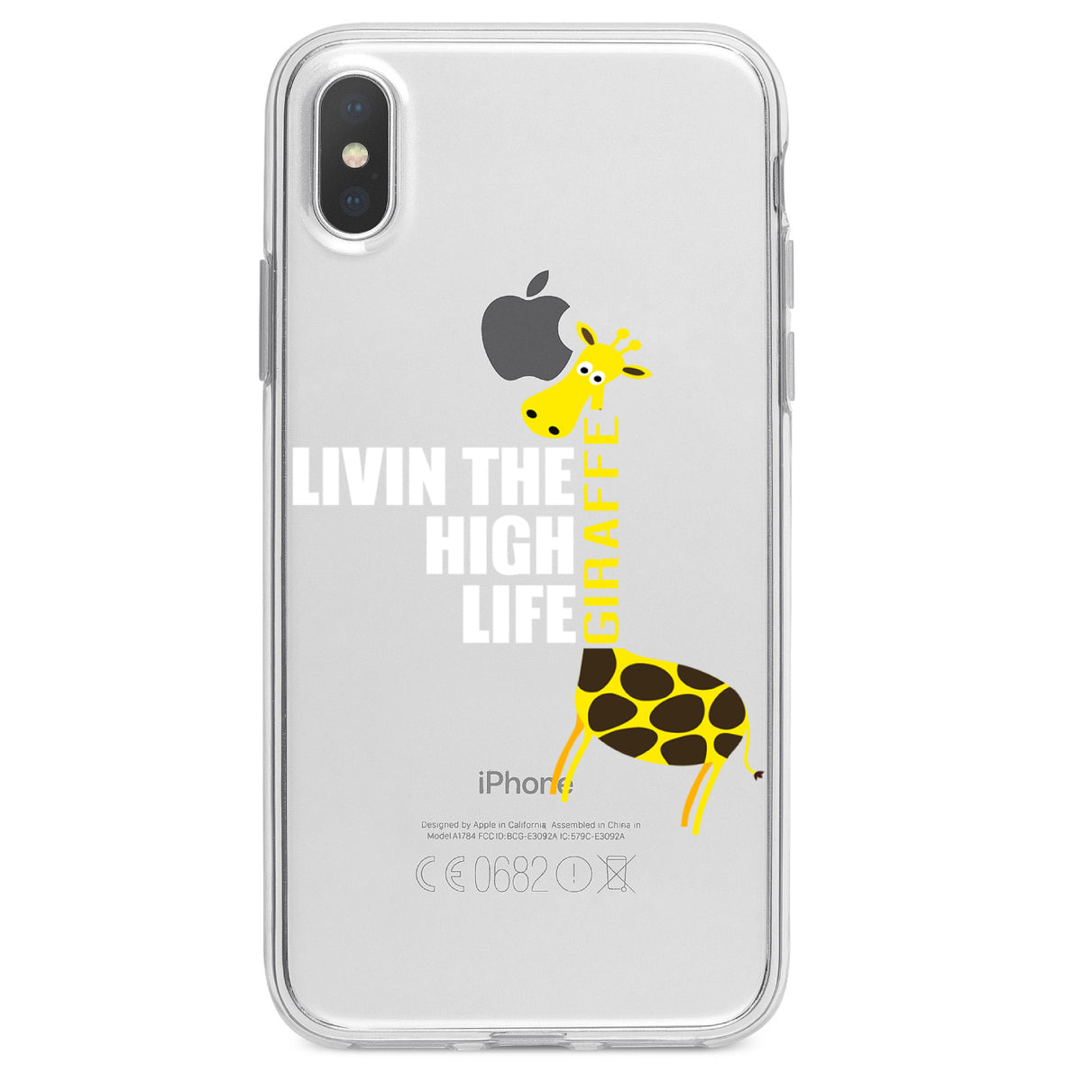 Livin the High Life, Giraffe Clear Shockproof iPhone Case, view 4