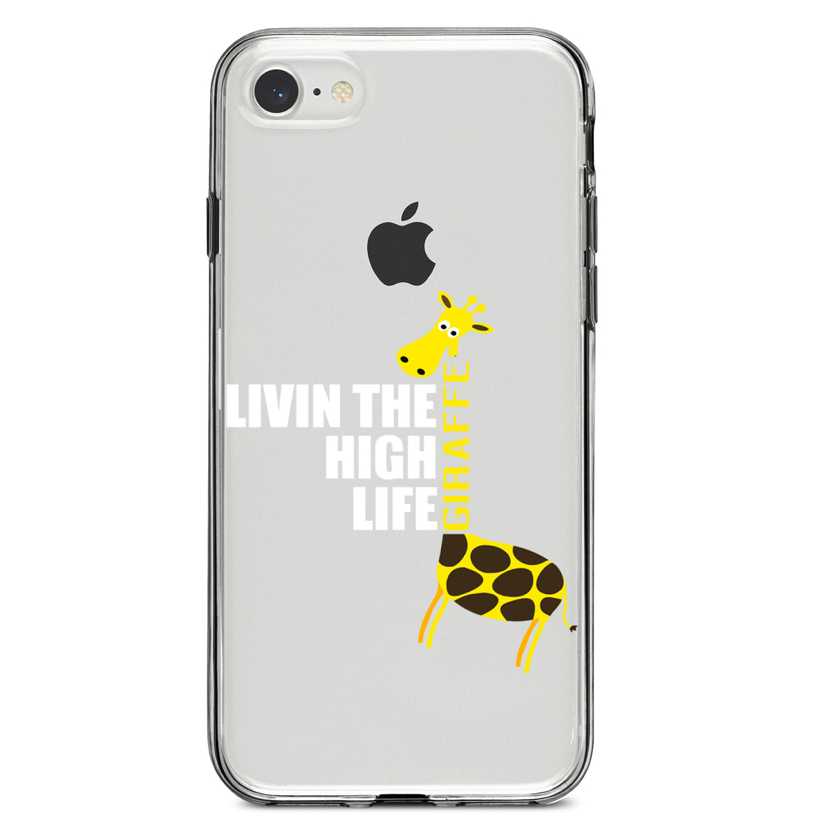 Livin the High Life, Giraffe Clear Shockproof iPhone Case, view 5