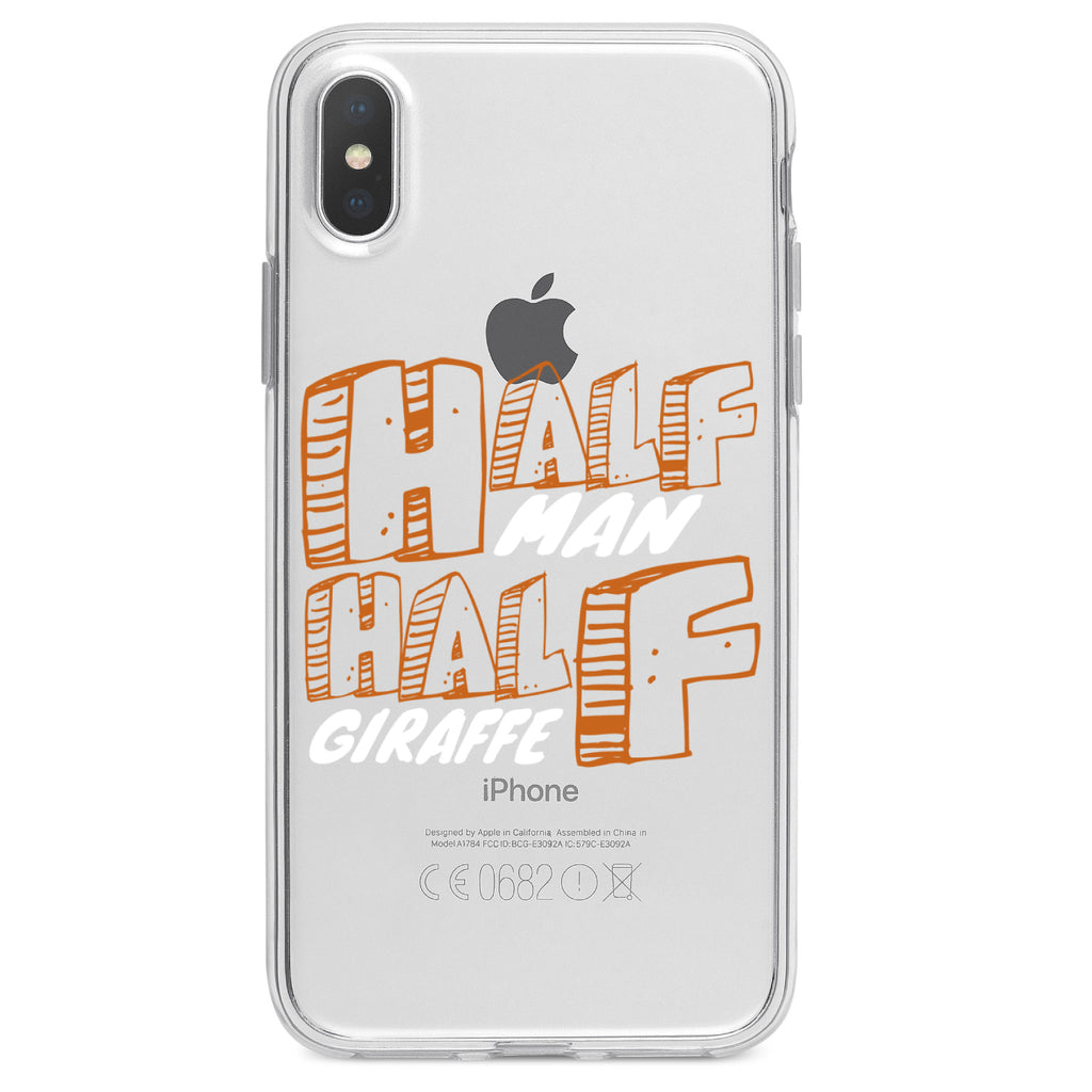 Half Man Half Giraffe Clear Shockproof iPhone Case, view 2