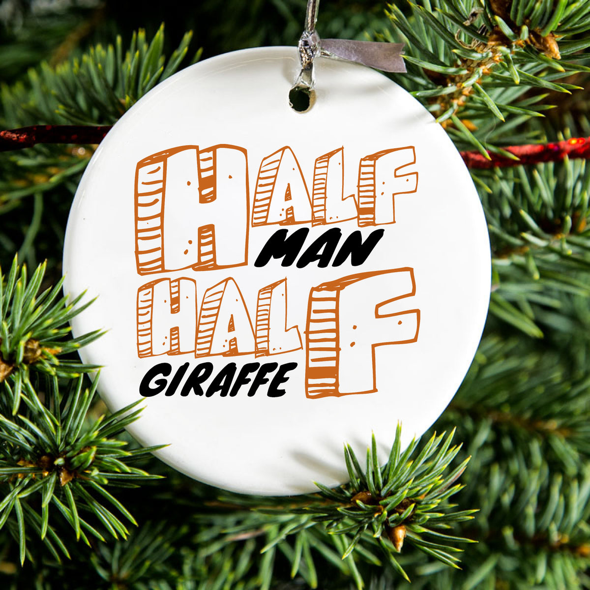 Half Man Half Giraffe Ceramic Ornament, view 2