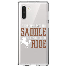DistinctInk® Clear Shockproof Hybrid Case for Apple iPhone / Samsung Galaxy / Google Pixel - Climb into the Saddle, Ready for a Ride