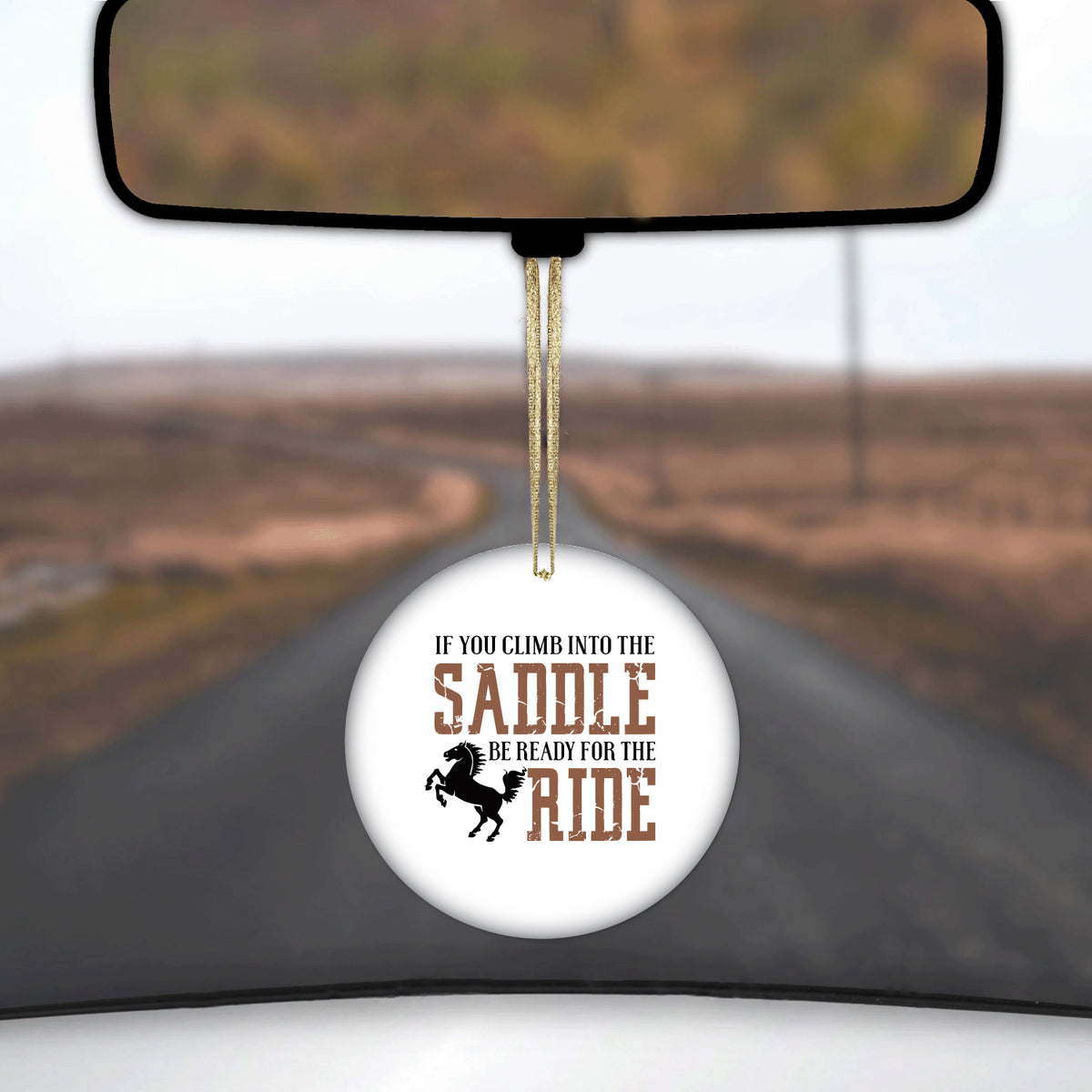 Climb into the Saddle, Ready for a Ride Ceramic Ornament, view 3