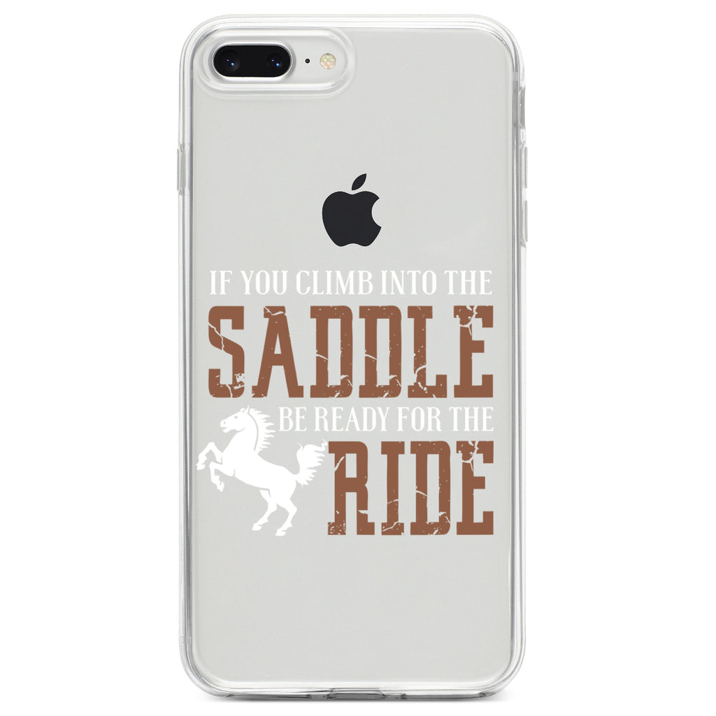 Climb into the Saddle, Ready for a Ride Clear Shockproof iPhone Case, view 6