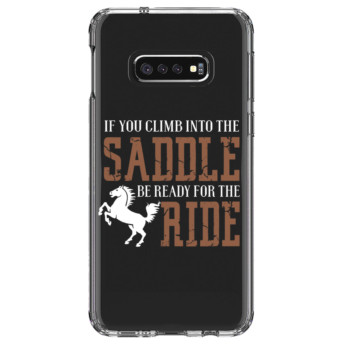 Climb into the Saddle, Ready for a Ride Clear Shockproof iPhone Case, view 18