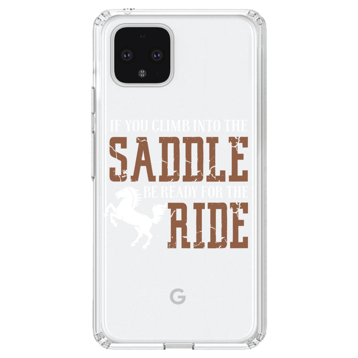 Climb into the Saddle, Ready for a Ride Clear Shockproof iPhone Case, view 23