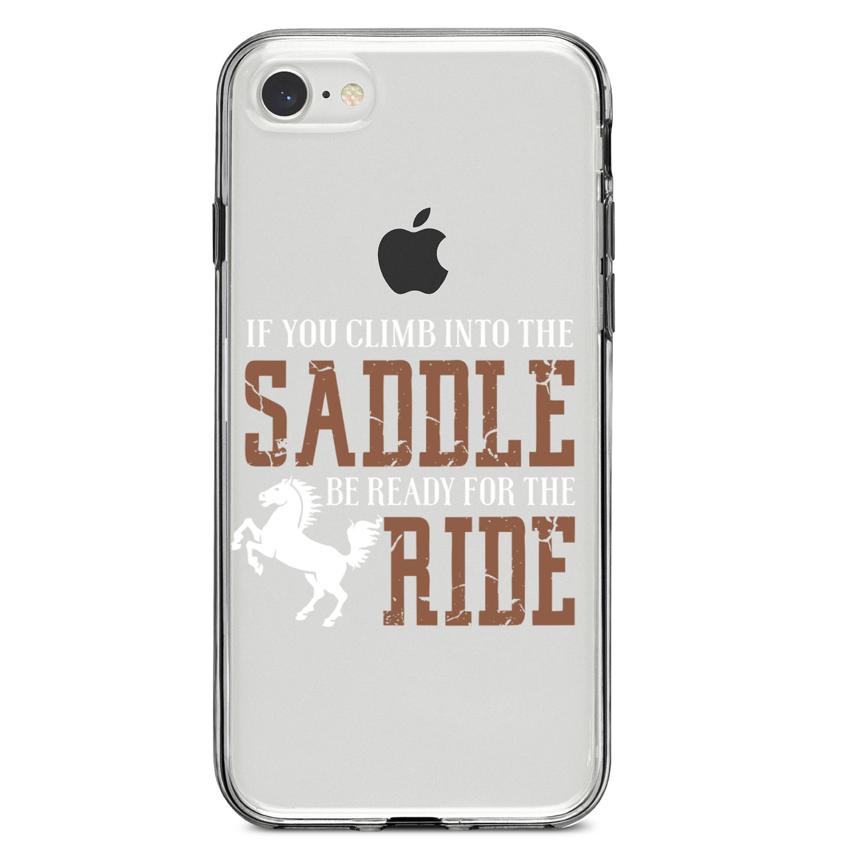 Climb into the Saddle, Ready for a Ride Clear Shockproof iPhone Case, view 5