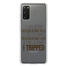DistinctInk® Clear Shockproof Hybrid Case for Apple iPhone / Samsung Galaxy / Google Pixel - Smell Like Horse Treats, Shampoo, Manure