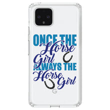 DistinctInk® Clear Shockproof Hybrid Case for Apple iPhone / Samsung Galaxy / Google Pixel - Once The Horse Girl Always The Horse Girl