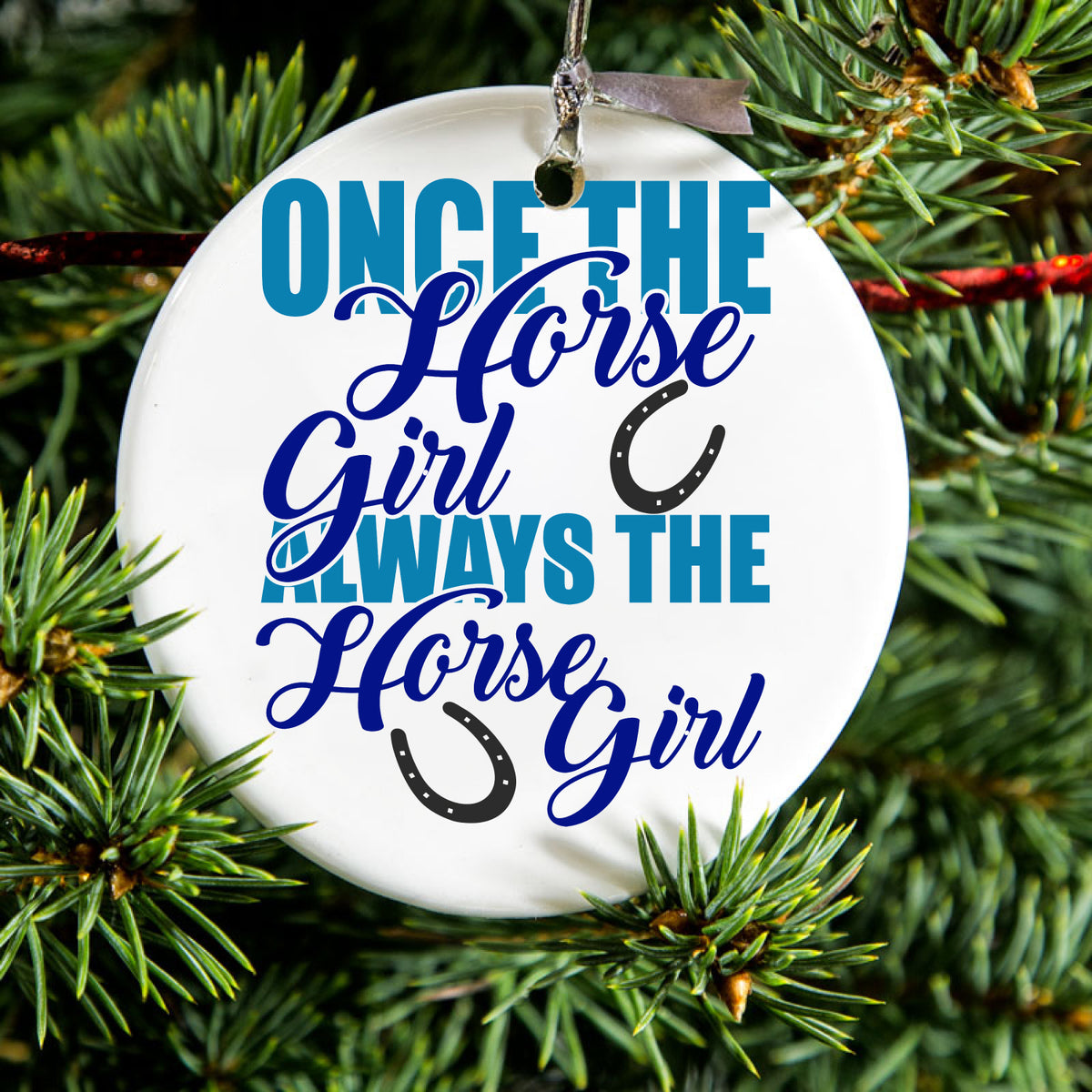Once The Horse Girl Always The Horse Girl Ceramic Ornament, view 2
