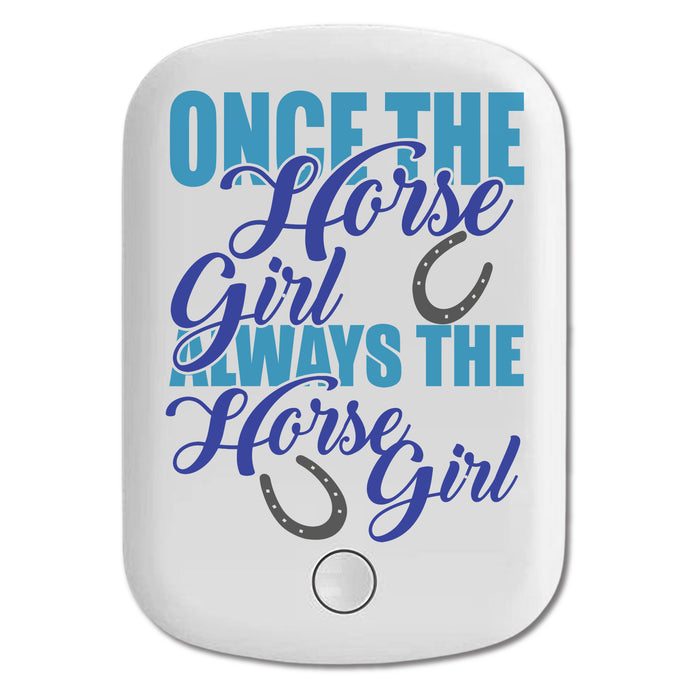 DistinctInk Magnetic Battery Pack, Wireless Portable Charger with USB-C Cable, Compatible with MagSafe iPhone 14 / 13 / 12 Series - Once The Horse Girl Always The Horse Girl
