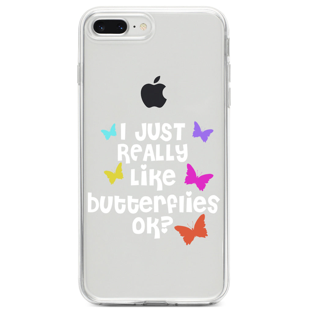 I Just Really Like Butterflies Clear Shockproof iPhone Case, view 6