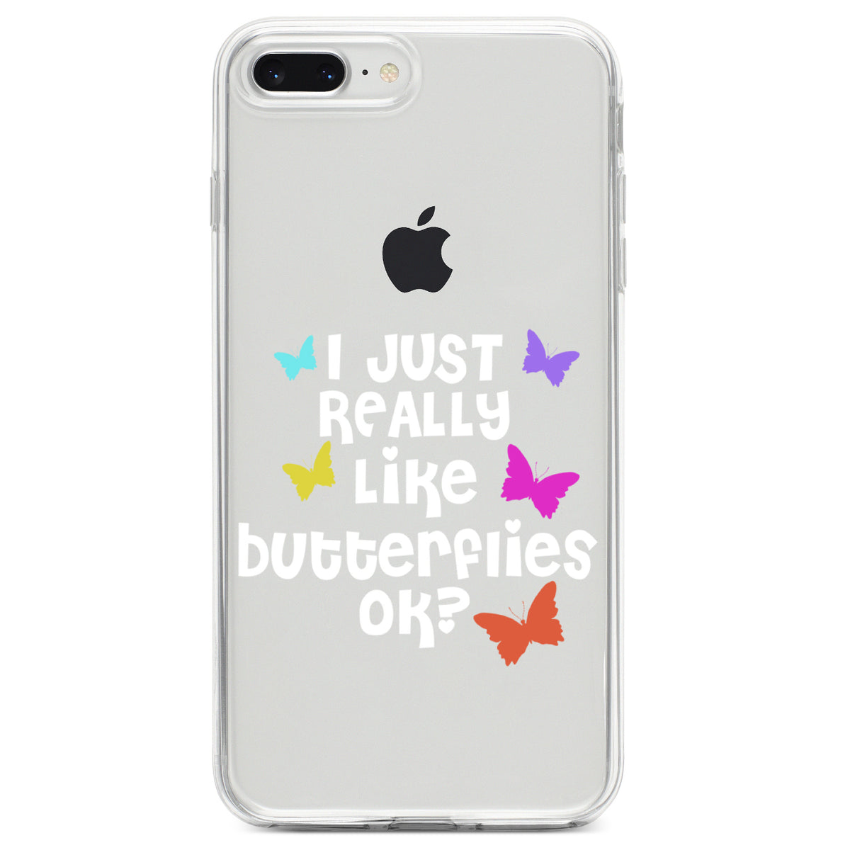 I Just Really Like Butterflies Clear Shockproof iPhone Case, view 6
