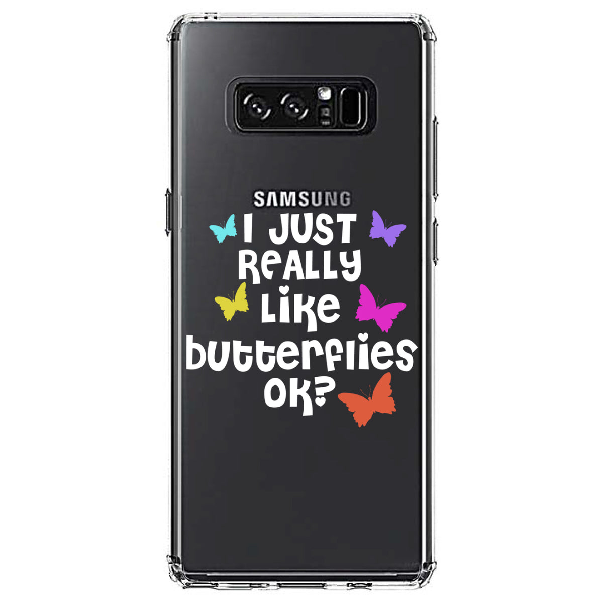 I Just Really Like Butterflies Clear Shockproof iPhone Case, view 12