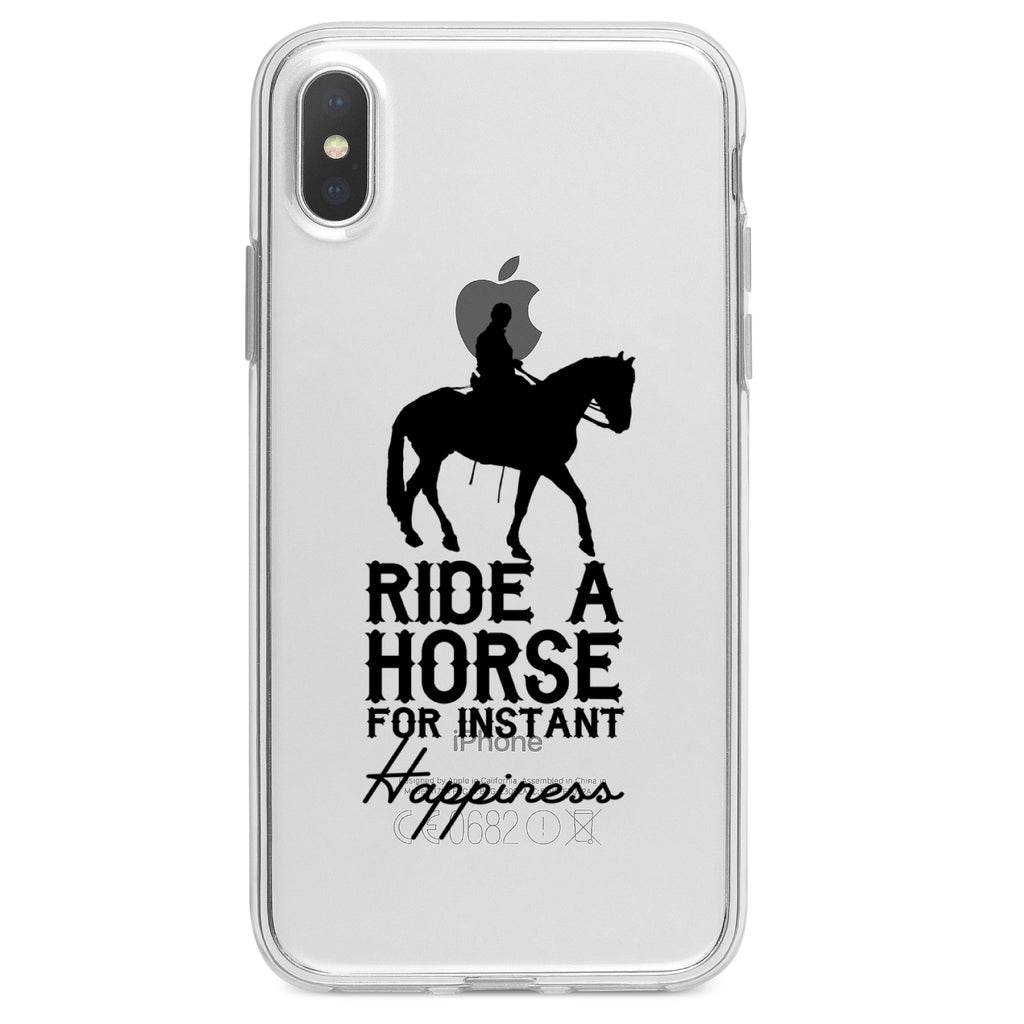 Ride A Horse for Instant Happiness Clear Shockproof iPhone Case, view 3