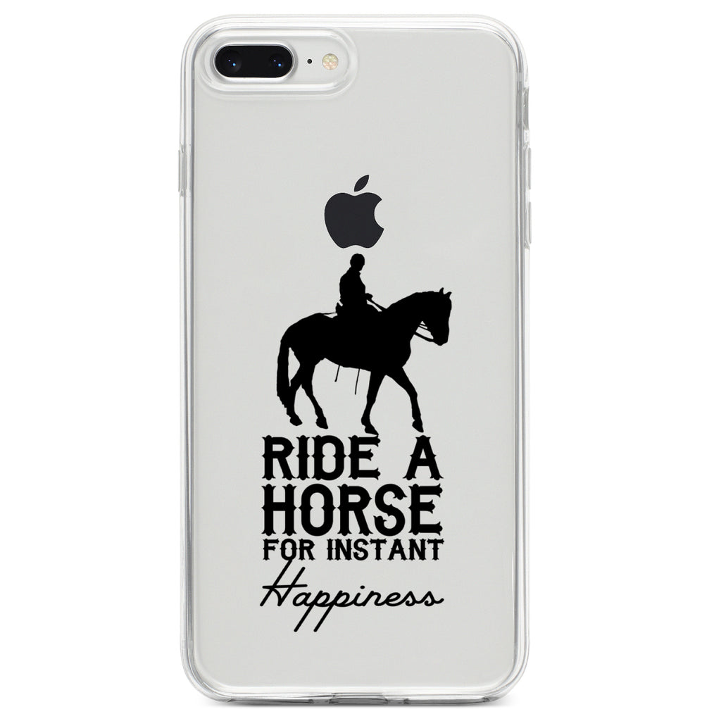 Ride A Horse for Instant Happiness Clear Shockproof iPhone Case, view 6